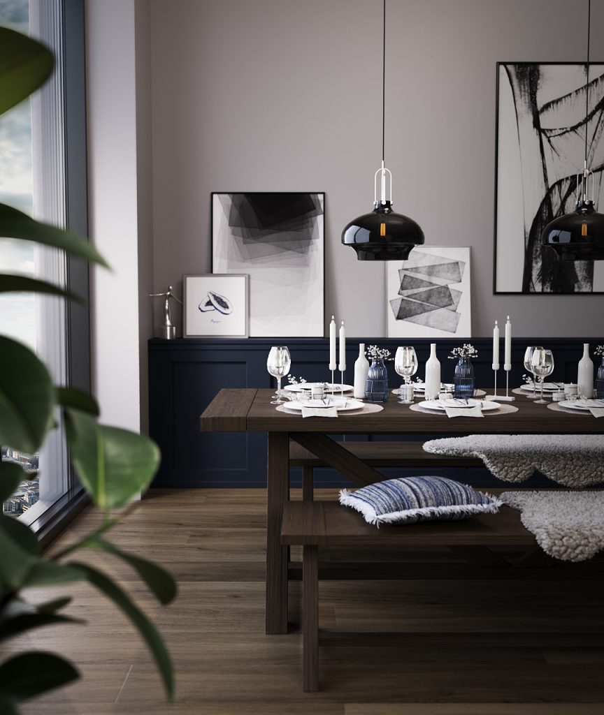 Dining room, 3D visualization. Dining room 3D visualization by Kerstin Nilsson