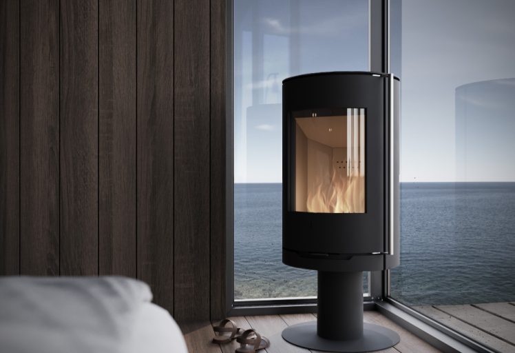 Blå Jungfrun fireplace with a view towards the sea