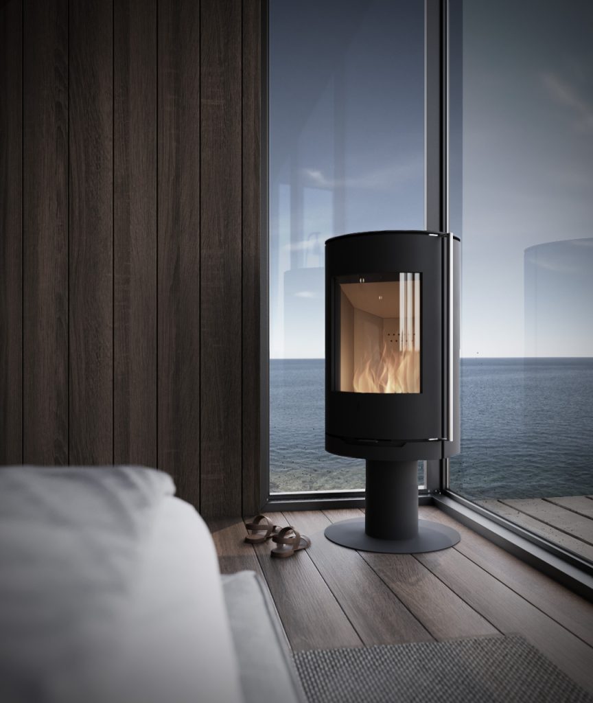 Blå Jungfrun fireplace with a view towards the sea